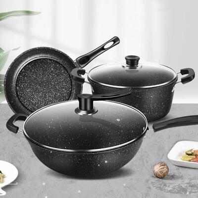 cooking pot 3set frying pan soup non stick tool pot