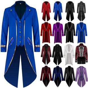 Men's clothing, red tailcoat, dance dress trend