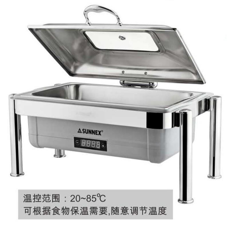 SUNNEX新力士电热可视自助餐炉方形可视布菲炉电热保温W86-1001G7