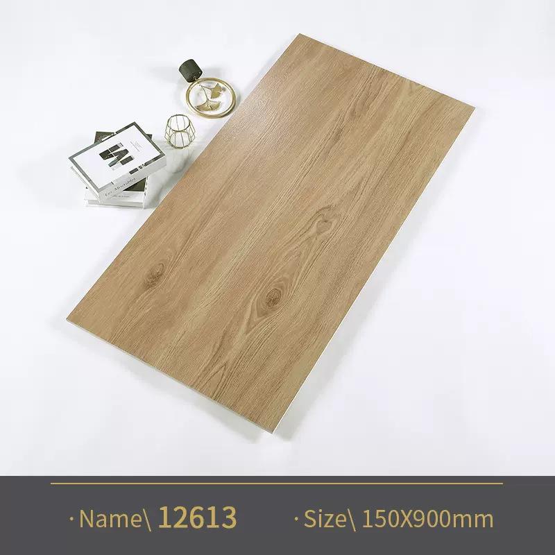 中古风客厅卧室木纹砖600x1200法式奶油色瓷砖原木风胡桃木地板砖