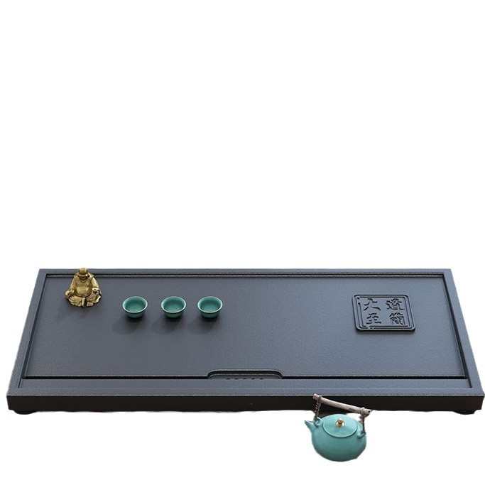 1v人造乌金石茶盘办公家用嵌入式排水一体茶具现代简约功夫茶桌