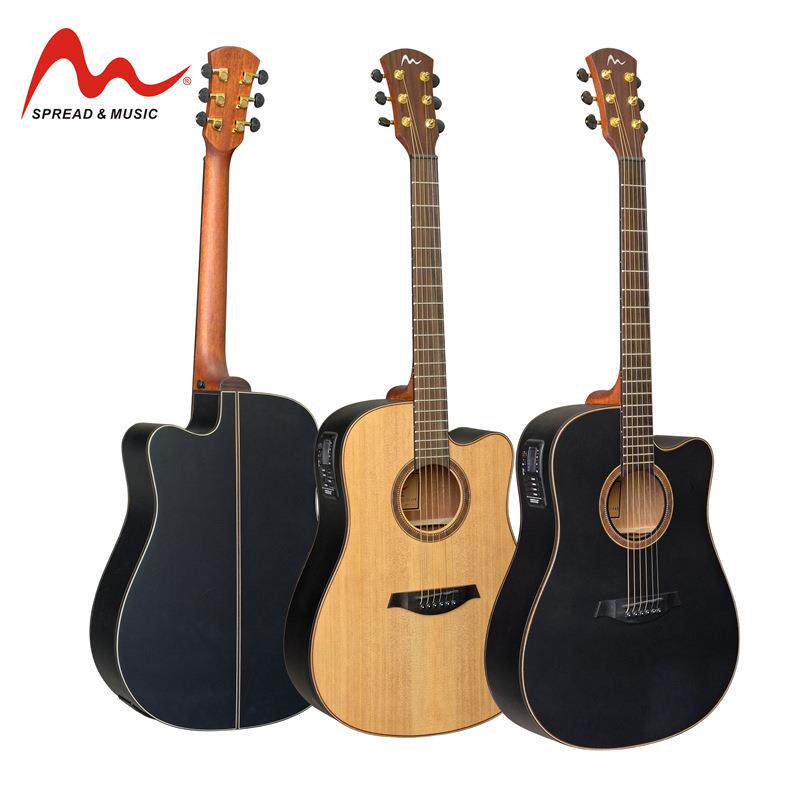 直销电箱吉他初学者插电民谣吉他41寸学生云杉面板木吉他