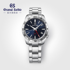 grandseiko冠蓝狮大精工，gs石英双时区，运动夜光钢带男表sbgn029g