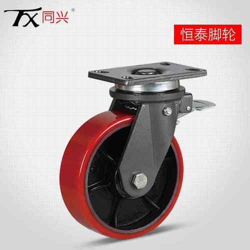牌厂家直销6英寸物流设备用超重型承载1.5吨聚氨酯脚轮