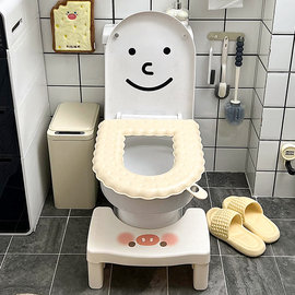 厕所凳子踩脚马桶凳脚凳家用卫生洗手间可调节加厚u型脚踏搁脚凳
