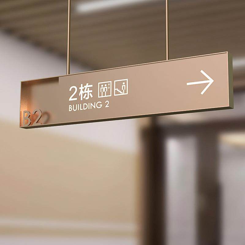 双面吊牌灯箱商场地下车库指示牌收银台护士站镂空吊挂广告牌定做