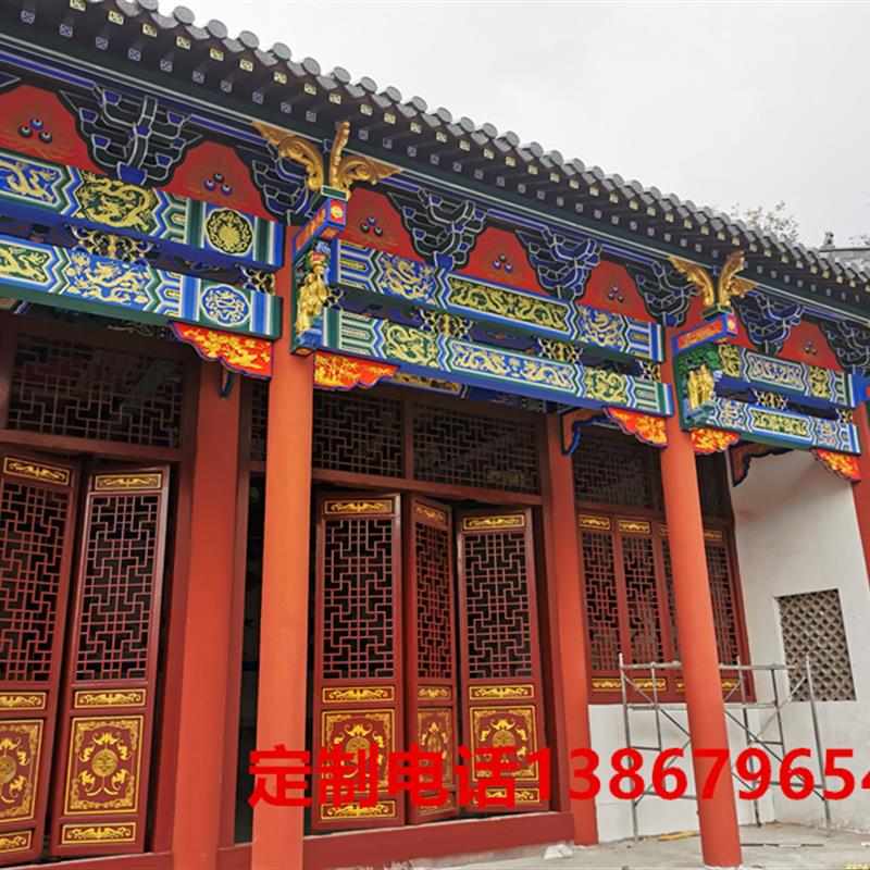 实木定建筑头中斗拱屋檐雕复古仿古假门f装饰式门楼飞檐翘角东阳