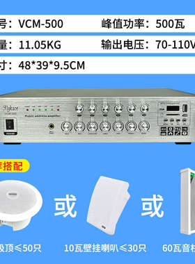 flykace 大功率工程级定压功放机学校园公共广播功放背景音乐系统