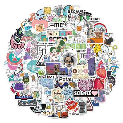 50/100PCS Science Lab Chemistry Stickers Funny Stickers DIY0