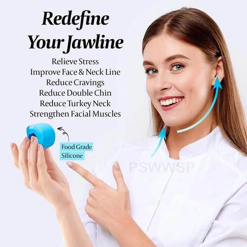 Jaw Exerciser Fitness Face Masseter Double Chin Remover Sili