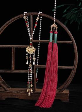 马面裙轻风岫玉中式璎珞项炼加背云 古风汉服配饰项圈 国风