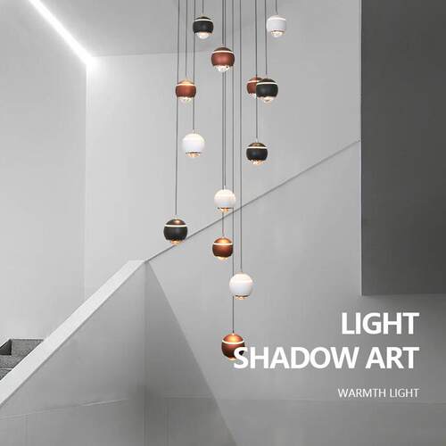 楼梯吊灯长吊灯极简现代艺术创意别墅复式楼loft楼梯间简约吊线灯