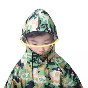 大童儿童雨衣男童带书包 防暴雨加厚胖男孩 防水布小学生宝宝雨披