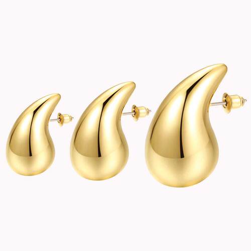 Gold stud Drop earrings 瓜子型水滴耳针亚马逊爆款耳环earring