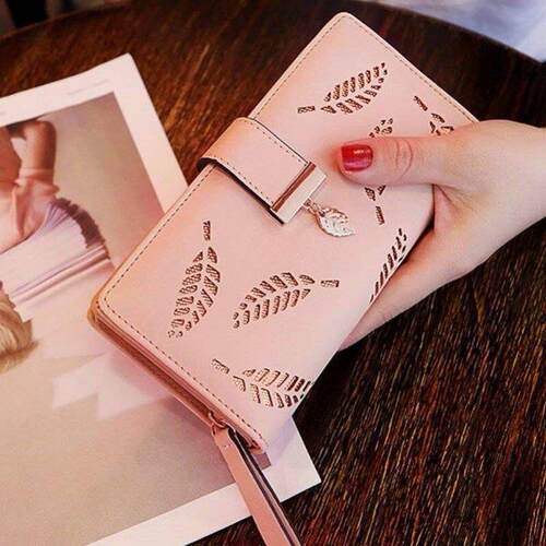镂空树叶钱包wallet women purse girls pink handbags party bag