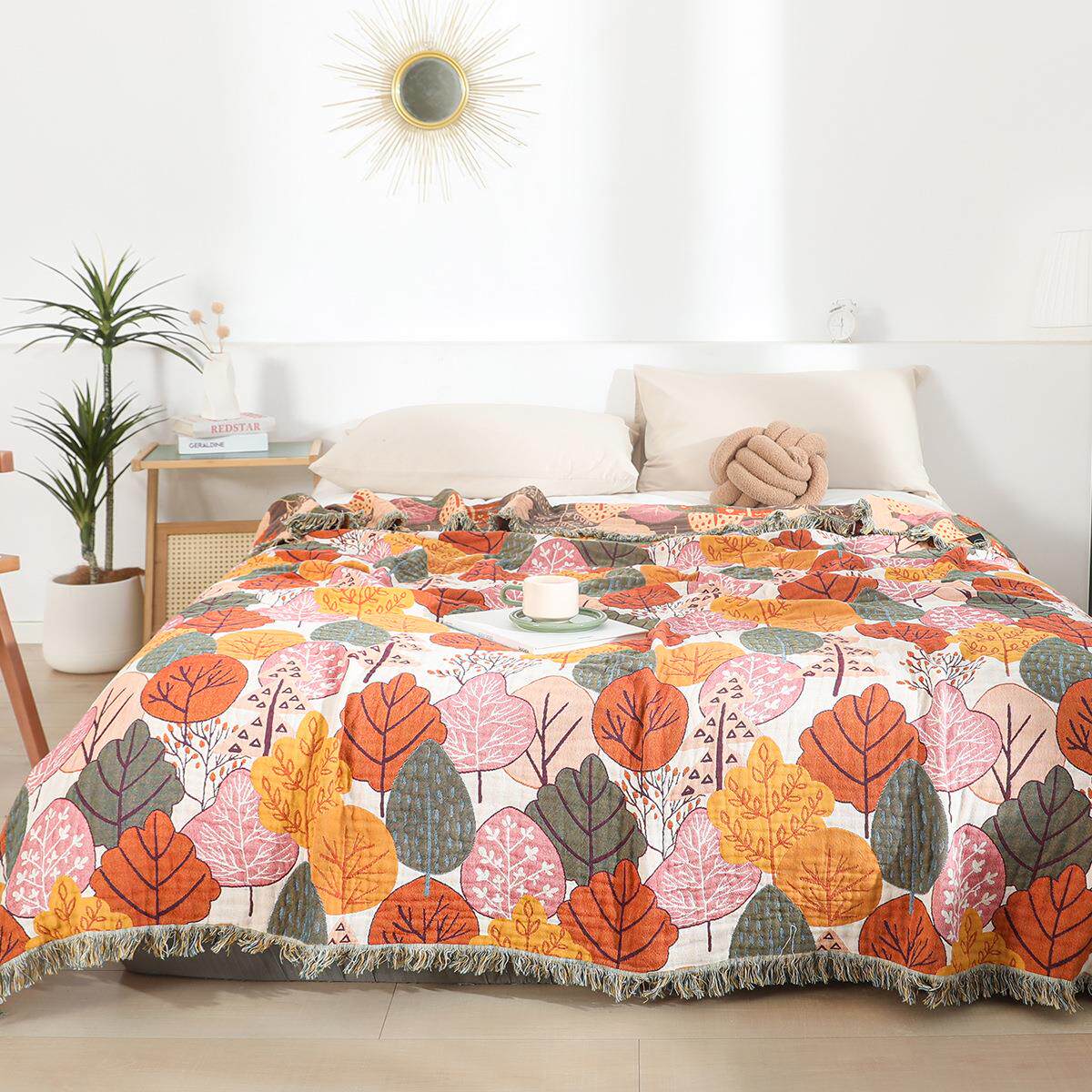 全棉四层纱布毯子毛巾被盖毯纯棉成人夏季薄款午睡毯棉纱夏凉被子