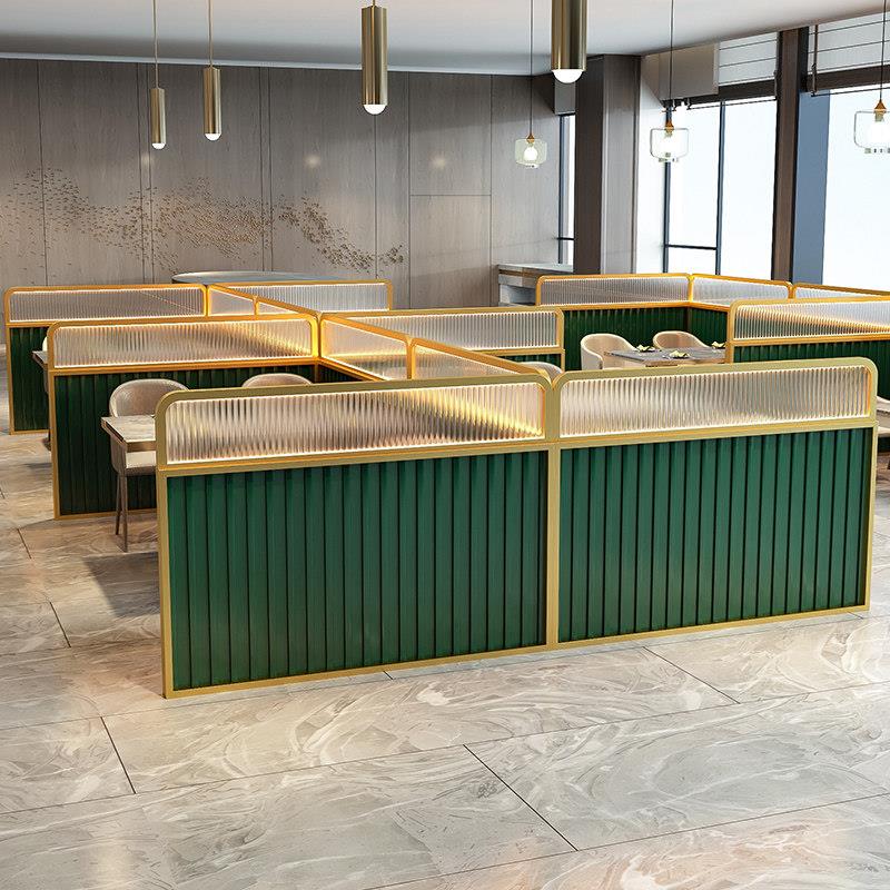 火锅店饭厅卡座矮隔断饭店烧烤过道半防撞壁贴栏餐饮铁艺半隔墙屏