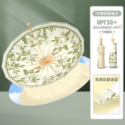 晒太阳紫外线可折叠雨伞骨折伞坐