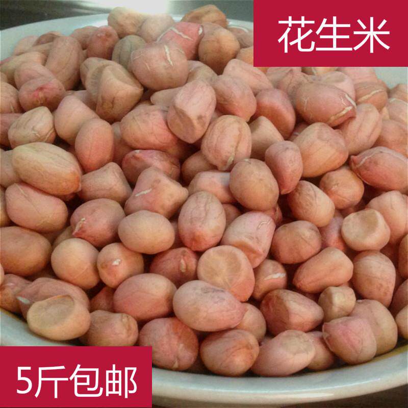 新花生米5斤包邮农家生花生米五谷杂粮豆浆花生仁煮粥花生米500g