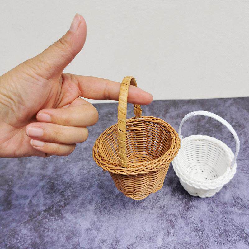 5ZW迷你小提篮真藤手工编织小花篮装饰儿童复活节diy活动道具篮藤