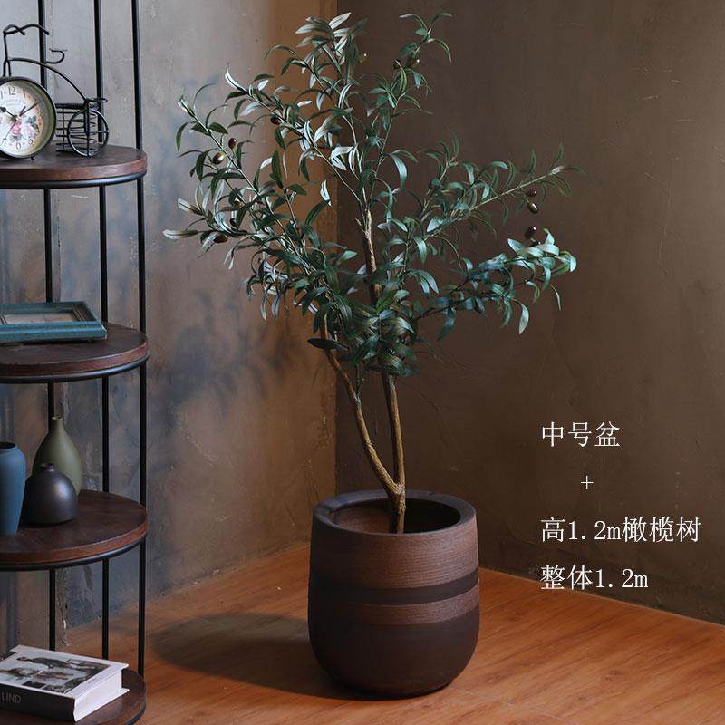 高档景德镇陶瓷花盆复室做旧客厅内创意古插花落地装饰摆件仿古大