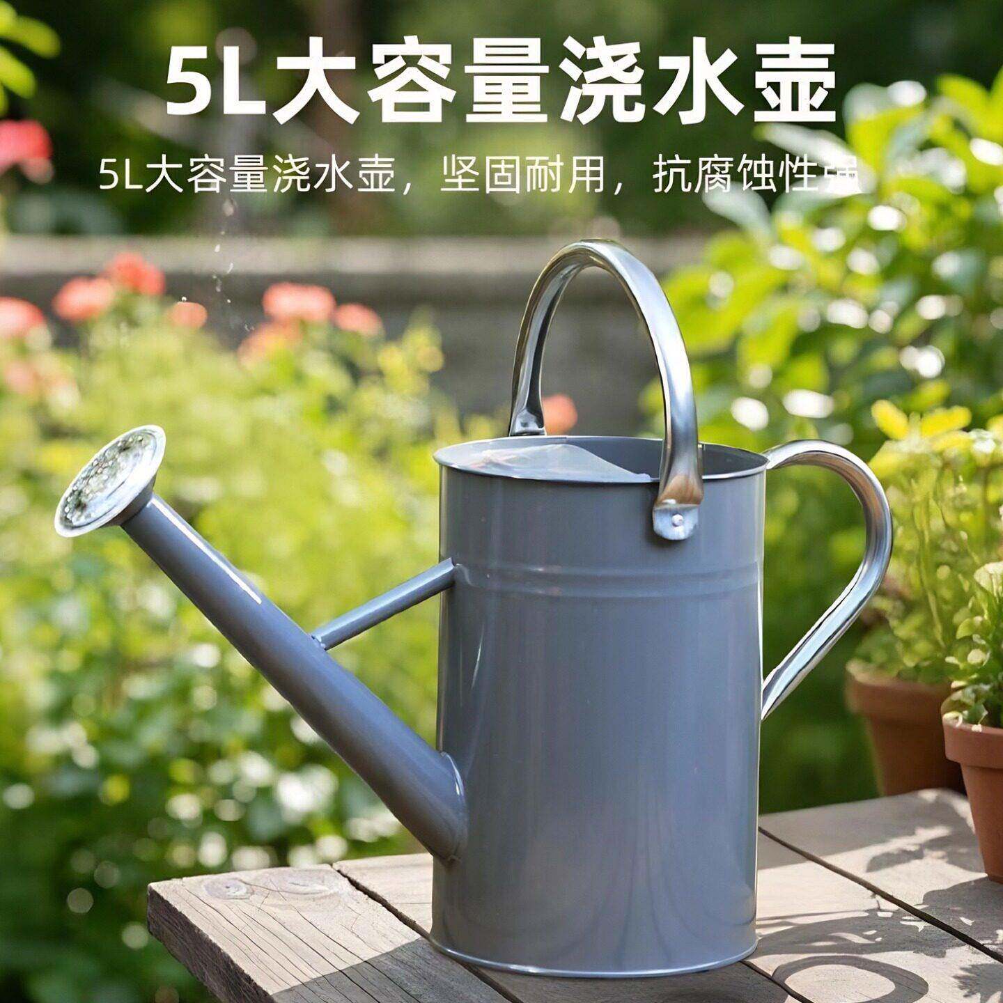 浇水洒KKK水壶铁质复古大容量浇花壶拆用大壶号可卸园家艺工具