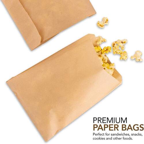 Paper Sandwich Bags Kraft Brown Stock Bags Cookies Treats