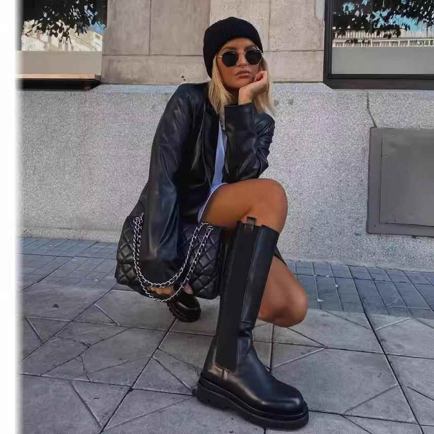 jacket leather womens casual fashion pockets fake collar