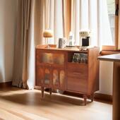 美式 体复古茶水储物房客家用储物厨柜厅 实木酒餐边靠墙一无品牌