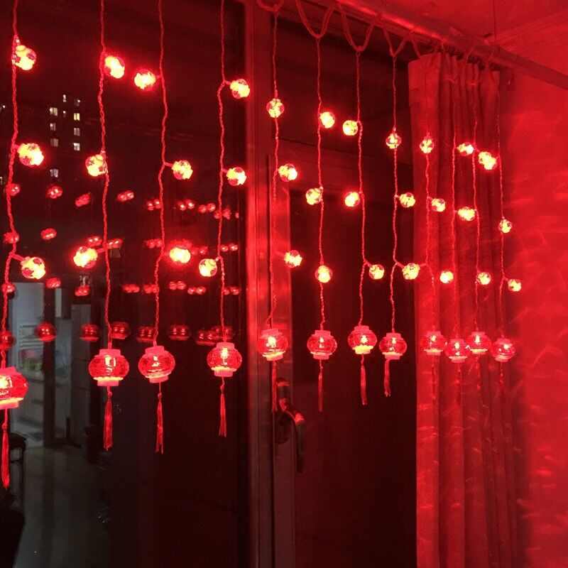 2025新年装饰灯串灯彩灯蛇年春节挂件过年阳台挂灯红灯笼氛围灯