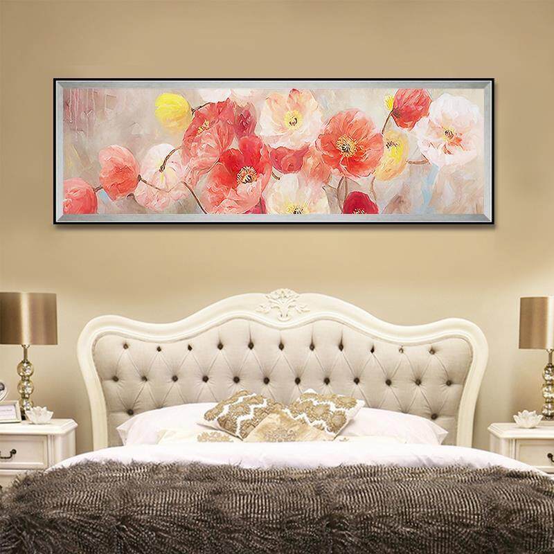 梵高卧室装饰画欧式挂画美式床头画房间壁画主卧杏花睡莲油画客厅