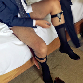 男女士性感吊袜夹商务绅士丝袜，夹棉袜夹欧美正装长袜防滑腿环袜夹