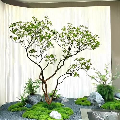 高端马醉木天井造景橱窗植物室内仿真绿植装饰树大型假树简约景观