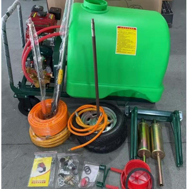 手推式汽油电动动力手推式打药车养殖场消毒机农用园林喷雾机