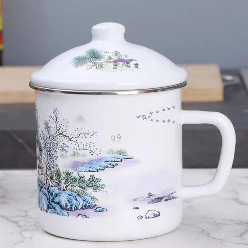 老式搪瓷茶缸加厚9-16CM珐琅杯泡茶茶杯泡面杯子喝水杯奶杯马克杯