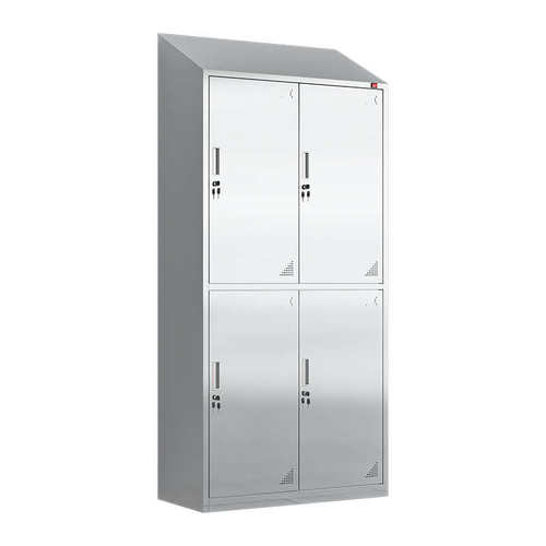 斜顶304不锈钢衣柜架无尘车间钢结构员工更衣柜201多门带锁储物柜