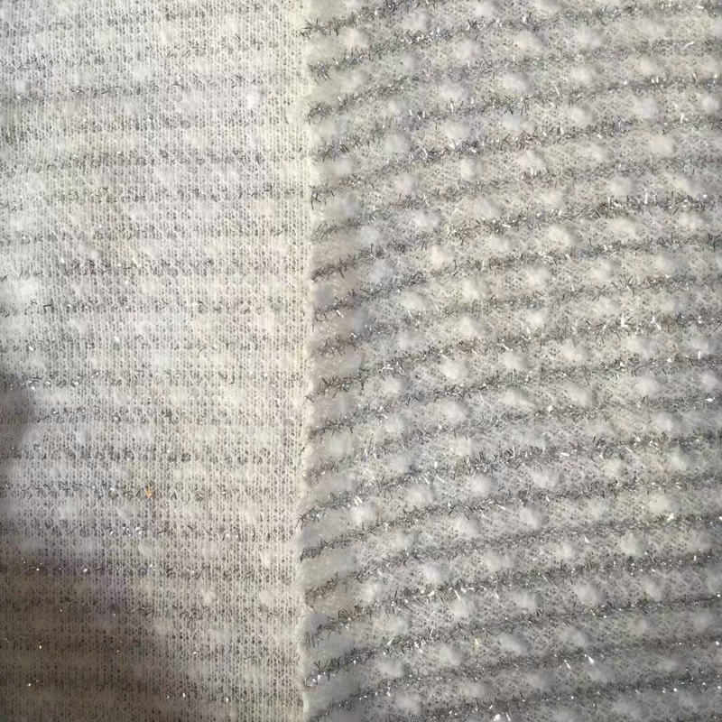 君 晟面料粗纺单面秋冬料提花绒布面料香风 斜纹小针织