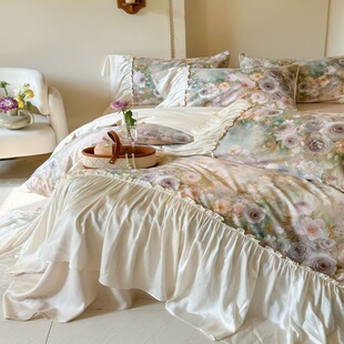 丽莎故里 | 轻奢花园花团锦簇印花纯棉亲肤四件套四季通用床品