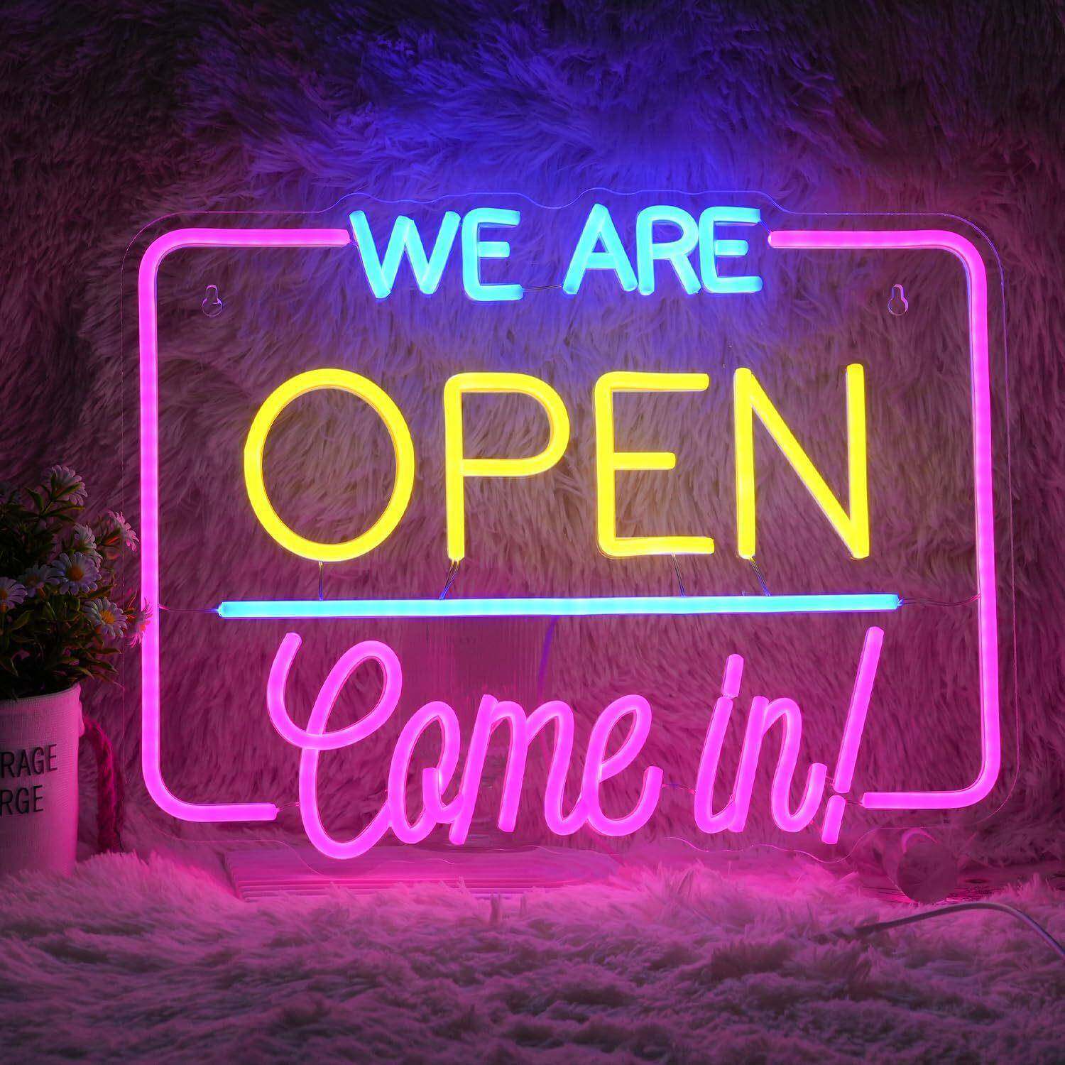 外贸USB霓虹灯发光字亚克力open酒吧造型牌工厂24小时发货led灯