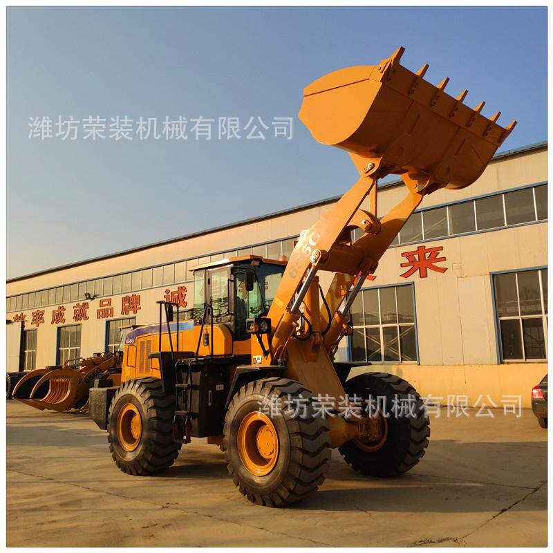 山东青州卡特山工基地生产50装载机直喷发动机铲车可配抓木器