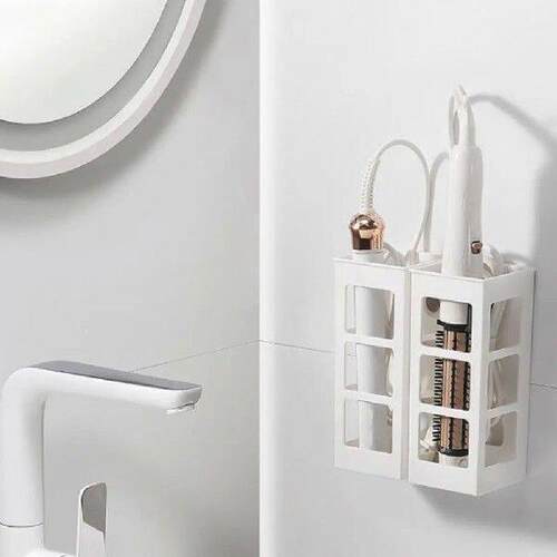 2Pcs Hair Tool Organizer Wall Mount Curling Iron Holder