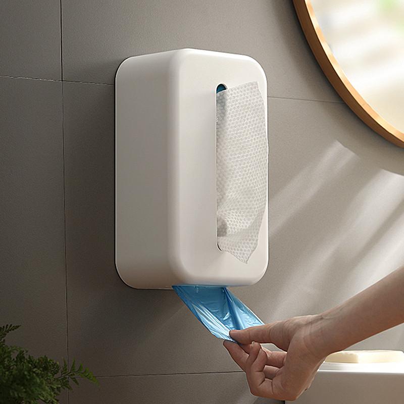 免打孔一次性洗脸巾专用收纳盒卫生间厕所壁挂式厨房抽纸巾置物架