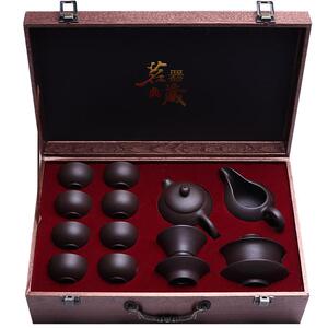 景盛宜兴紫砂茶具套组家用定制礼品刻字礼品盒箱茶壶礼盒包装中式