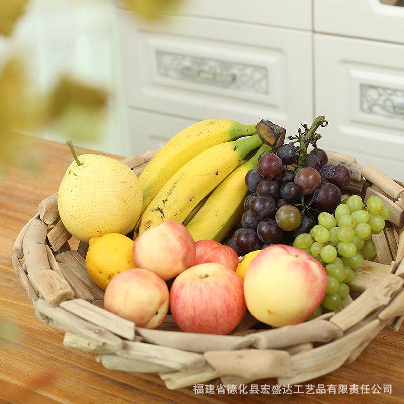 漂流木手工木质水果盘收纳盒糖果盘软装设计装修公司装饰品