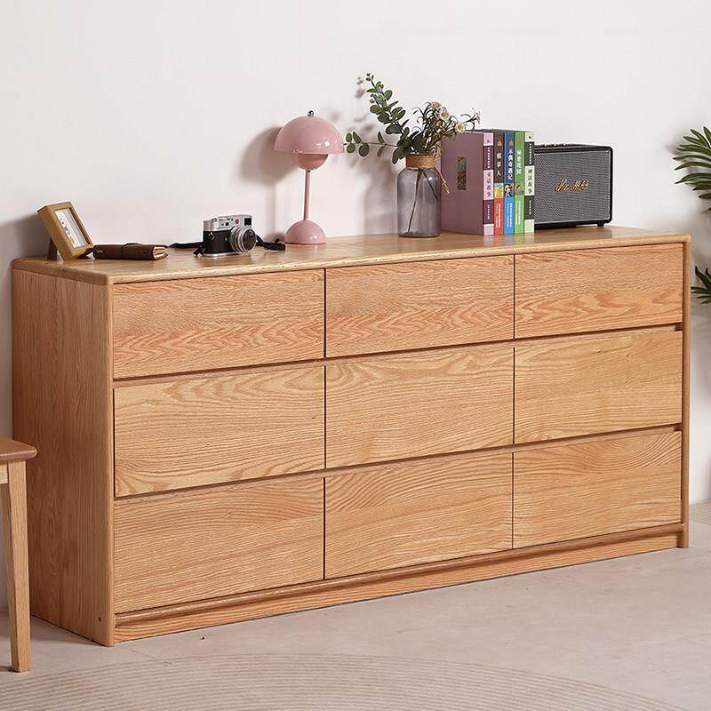 纯实木红橡木九斗柜六斗橱落地电视柜收纳柜卧室床尾抽屉收纳1.2