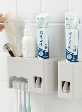 Creative Toothbrush Holder with Automatic Toothpaste Dispens