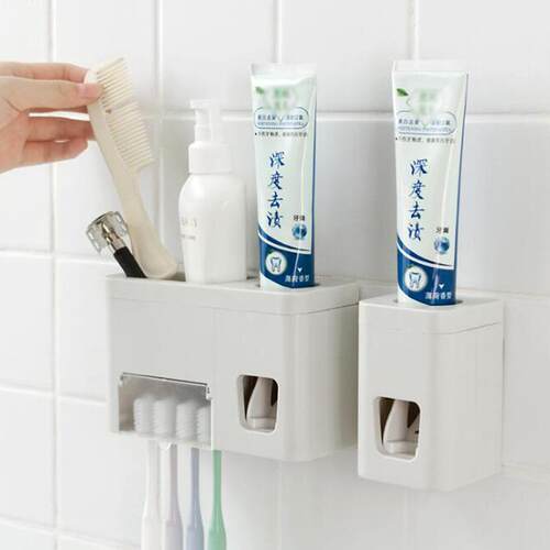 Creative Toothbrush Holder with Automatic Toothpaste Dispens