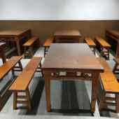 复实木餐双椅人木板凳厂家直销橡胶餐556烧烤店厅长板凳专用古餐