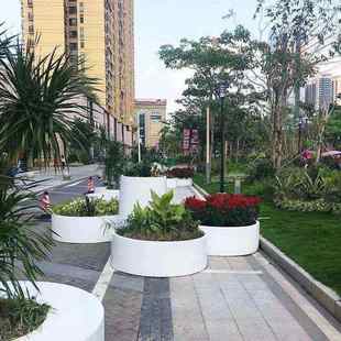 户外组合铁艺花箱花坛 市政道路隔离箱 售楼部商业街室外花箱