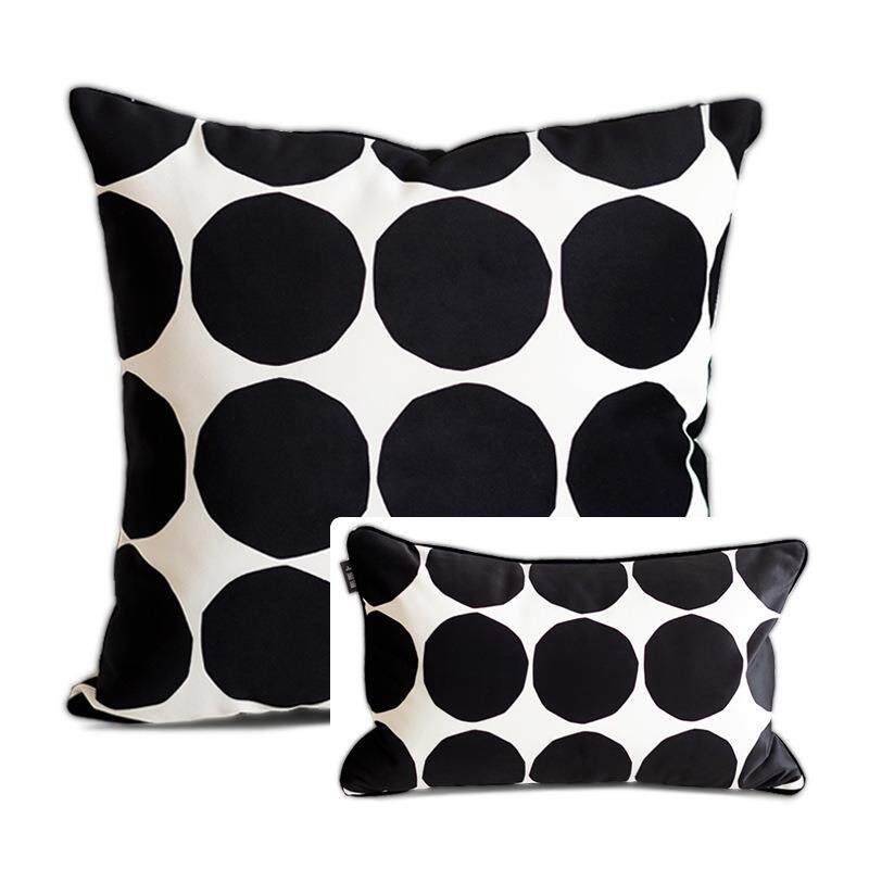 现代简约沙发抱枕套黑白印花沙发圆点系列靠垫腰枕床头抱枕套